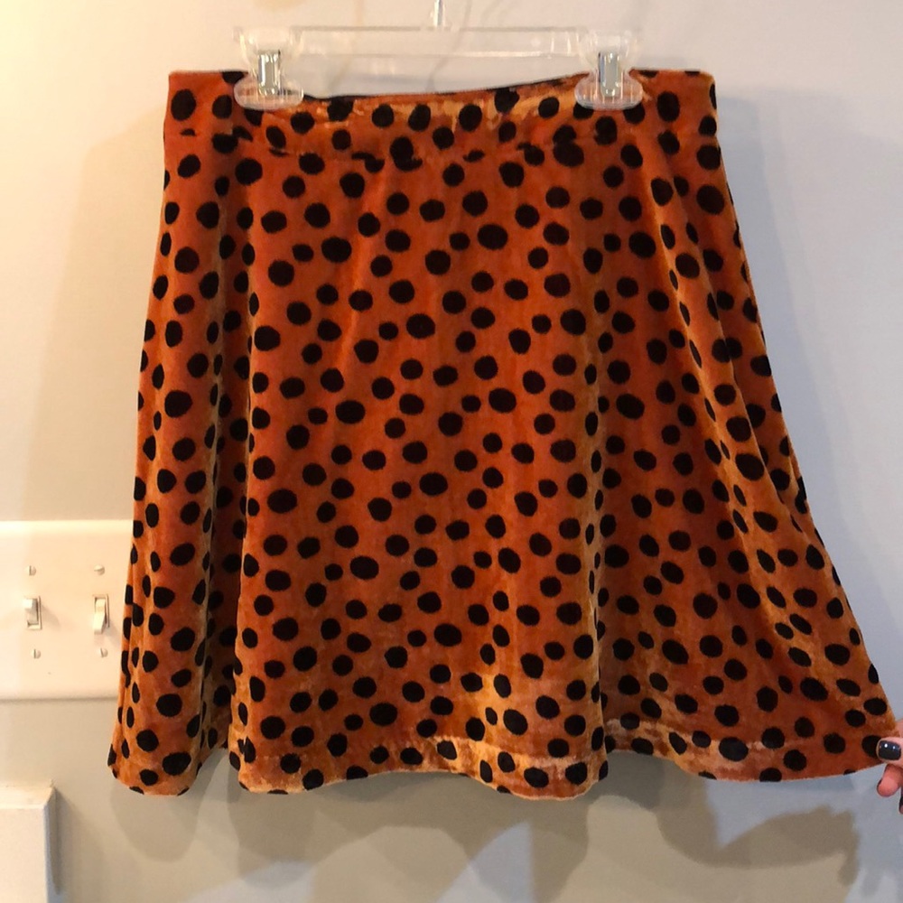 Madewell polka dot velvet skirt